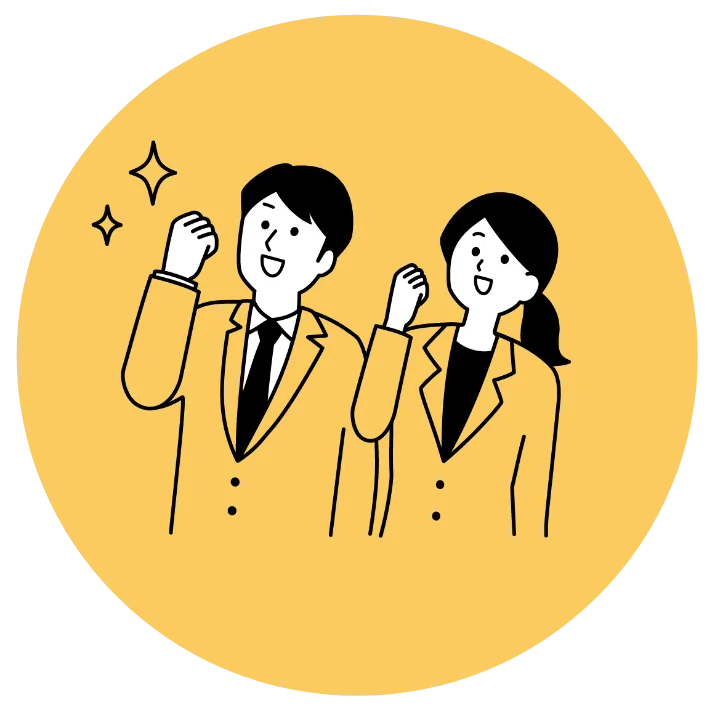 社員が喜ぶ様子